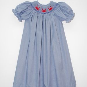 Vive La Fete- Navy Blue Crabs Bishop Dress